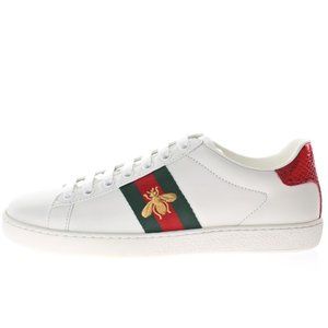 Gucci MENS Ace leather sneaker with bee size 10